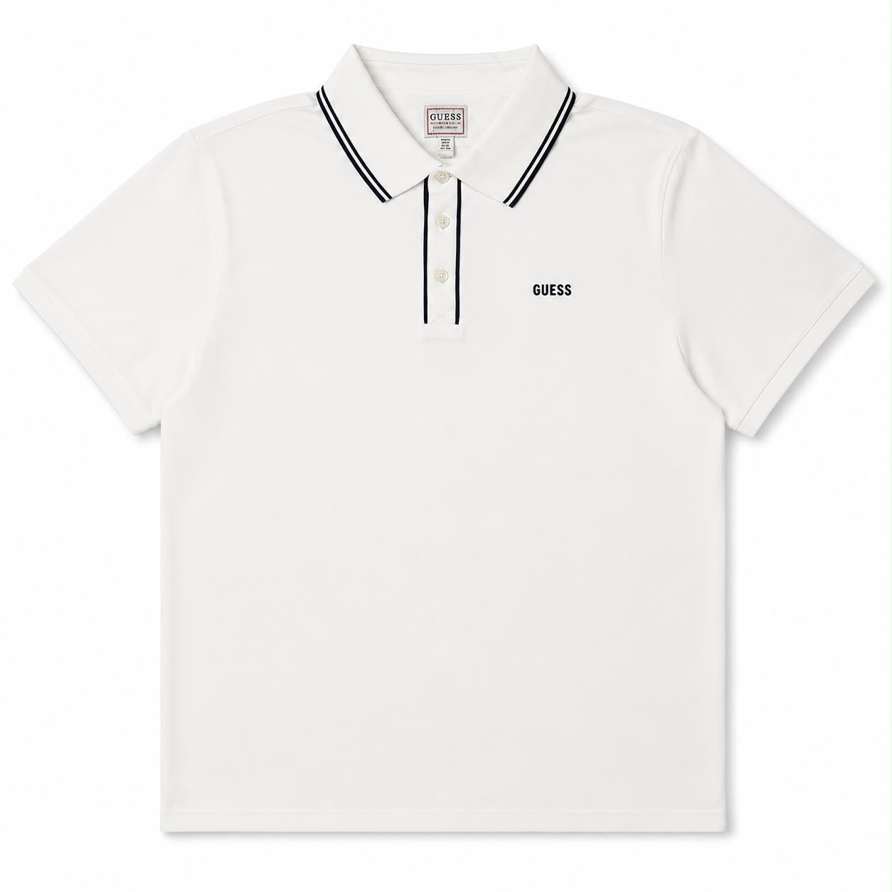 GUESS- Polo Uomo, in tessuto tecnico, SlimFit, col.Bianco