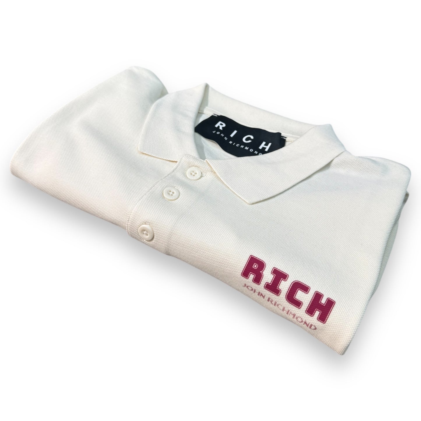 Polo RICHMOND Uomo,con logo lato cuore "RICH",Col. Panna