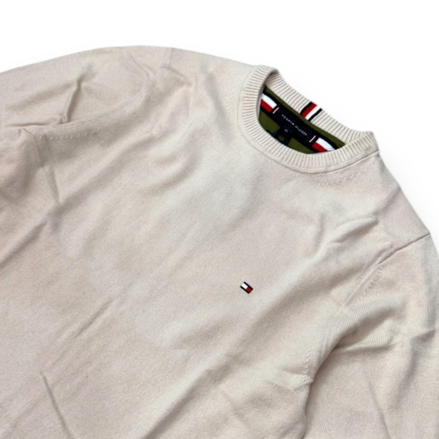 Maglioncino TOMMY HILFIGER Uomo misto cashmere (92%cot.-8%cas.), col.creme