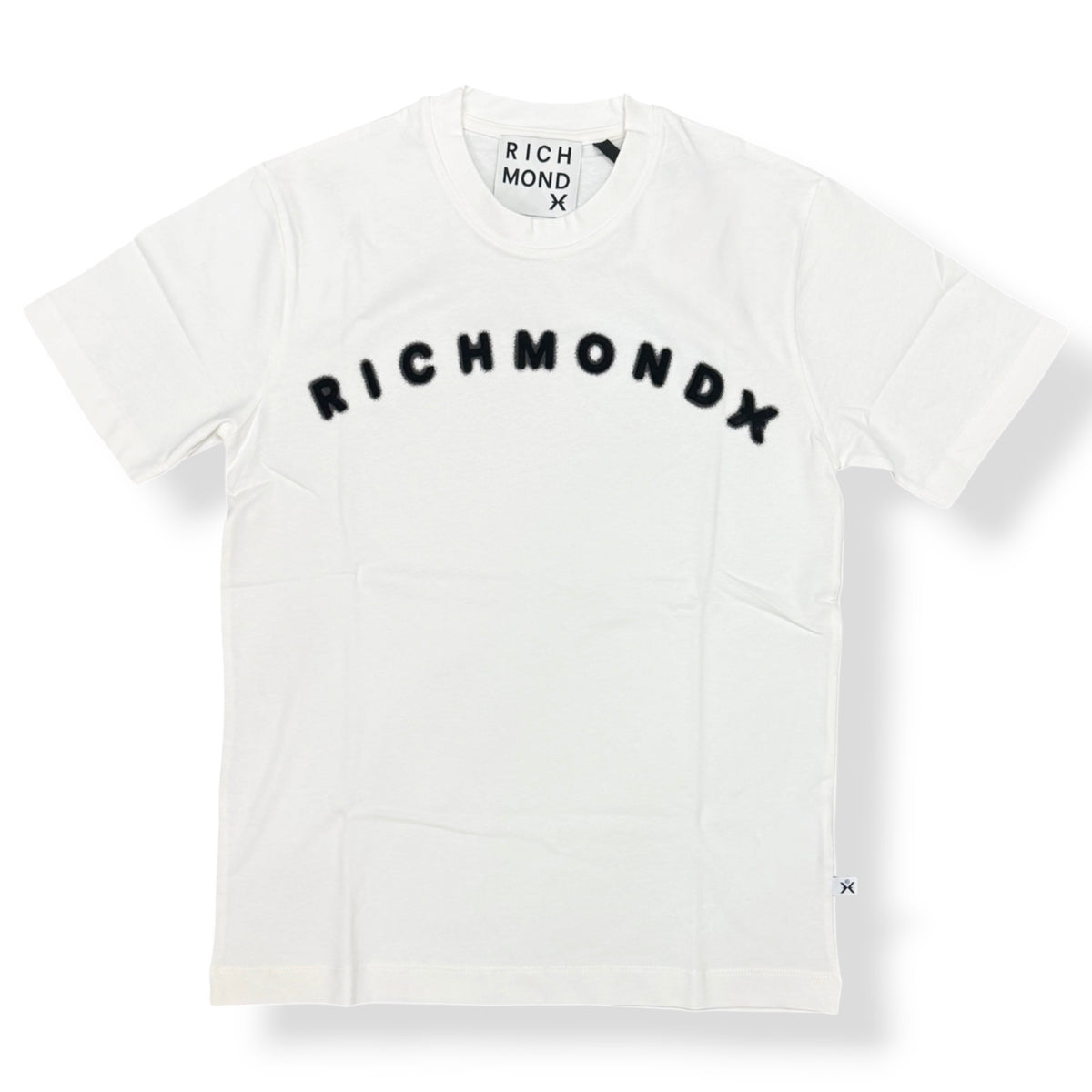 JOHN RICHMOND- T-shirt Donna, con logo in velluto, Oversize Fit, col.Bianco