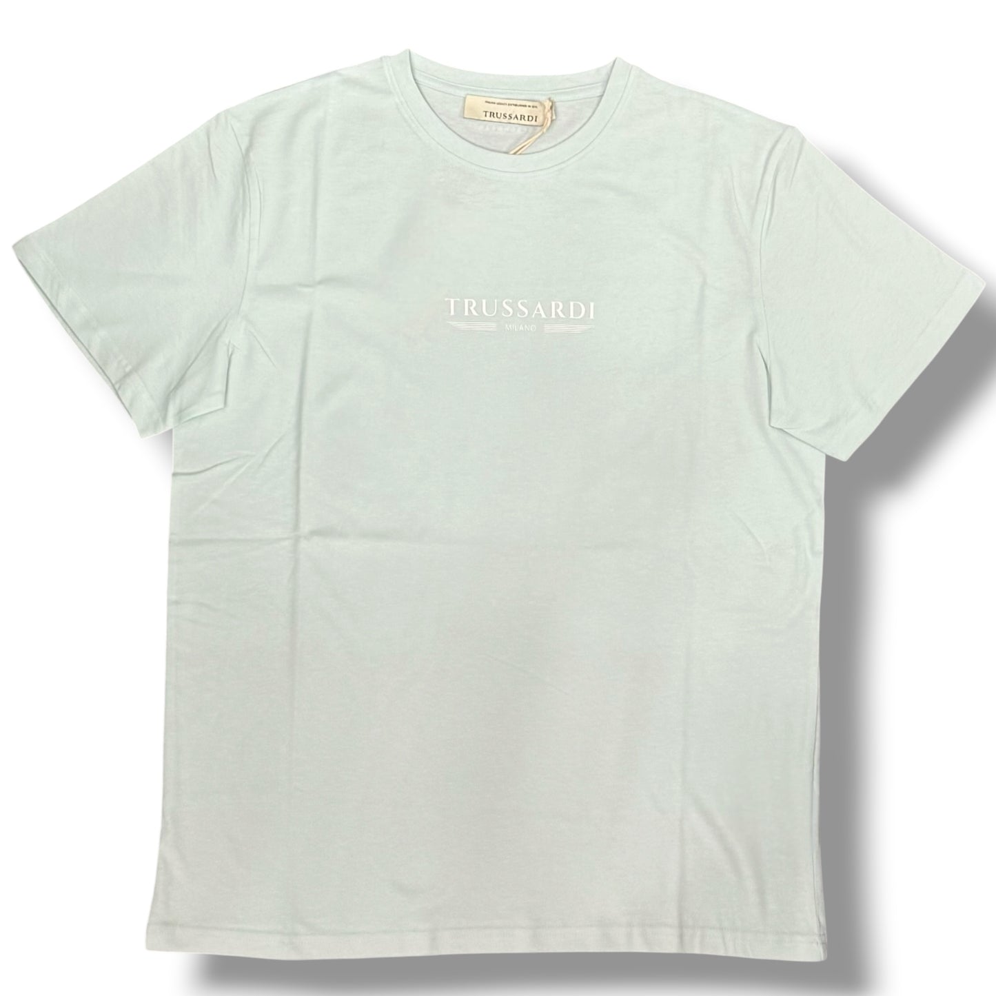 TRUSSARDI - T-Shirt Uomo con scritta frontale gommata, Col.Azzurro