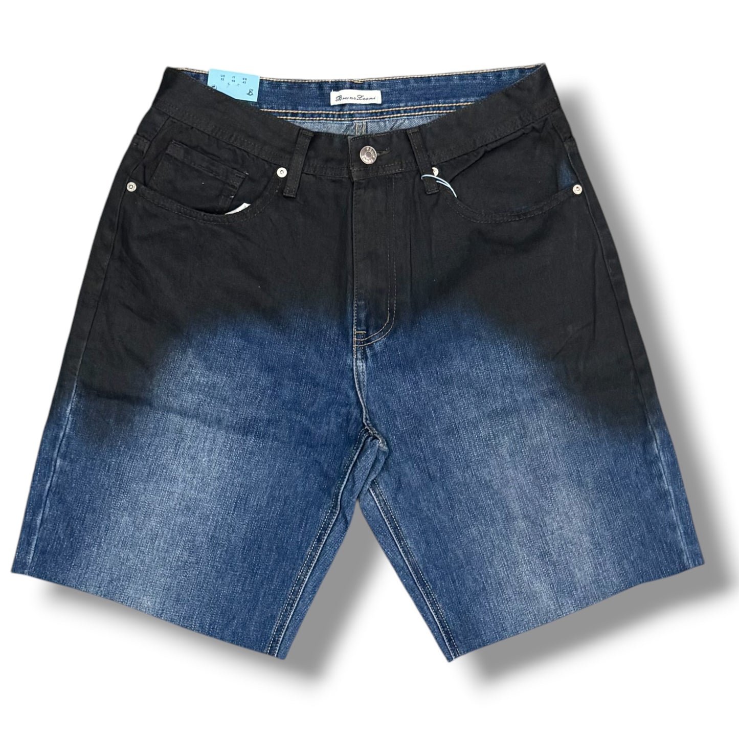BRUNO LEONI - Bermuda Uomo, (lunghezza sopra al ginocchio), Col.Denim