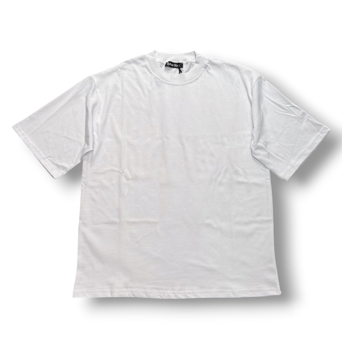 LUKAS KIMI - T-Shirt Uomo con scritta schienale, Col.Bianco