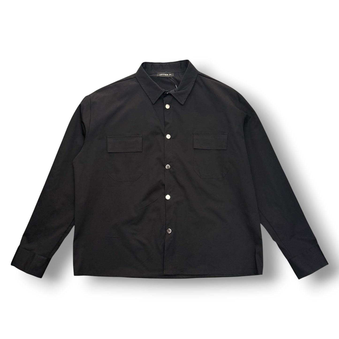 AFTER 91- Camicione Uomo con bottoni, BoxyFit ,Col.Nero