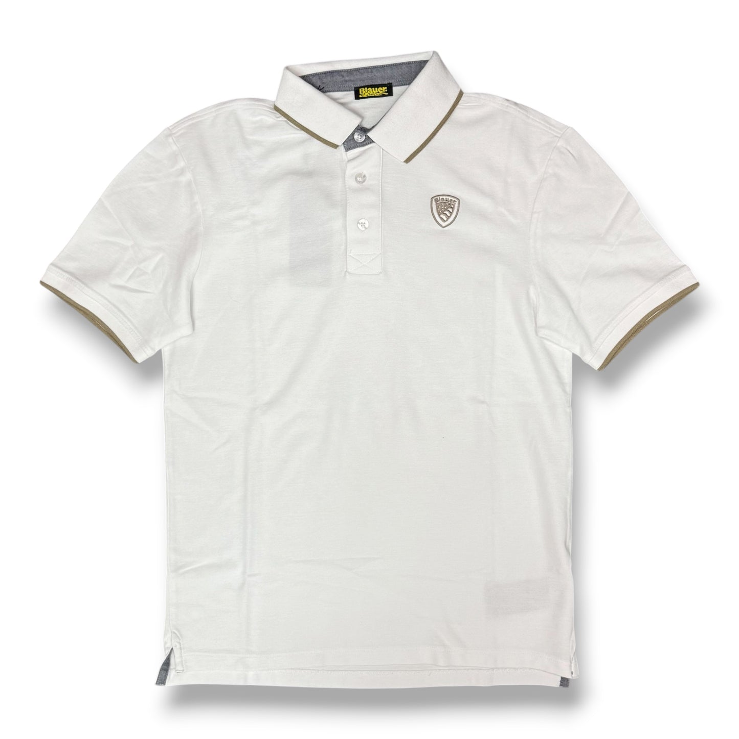 BLAUER- Polo Uomo, Regular Fit, mod.Damon, Col.Bianco