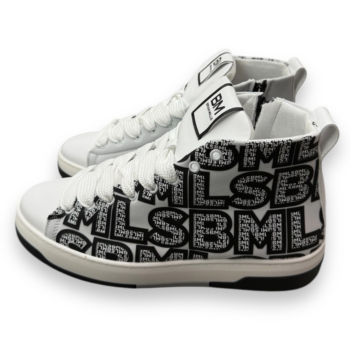 Scarpe stivaletto BRIAN MILLS Uomo?con stampa 3D esterna e zip interna, col.Bianco (veste grande)