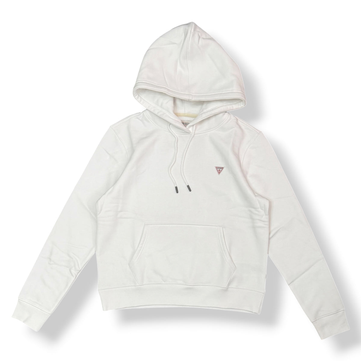 GUESS - Felpa Donna, con cappuccio, tex.Felpato, col.Bianco