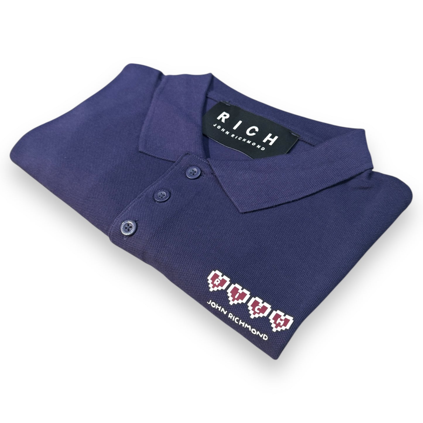 Polo RICHMOND Uomo,con stampa cuori ,Col.Blu