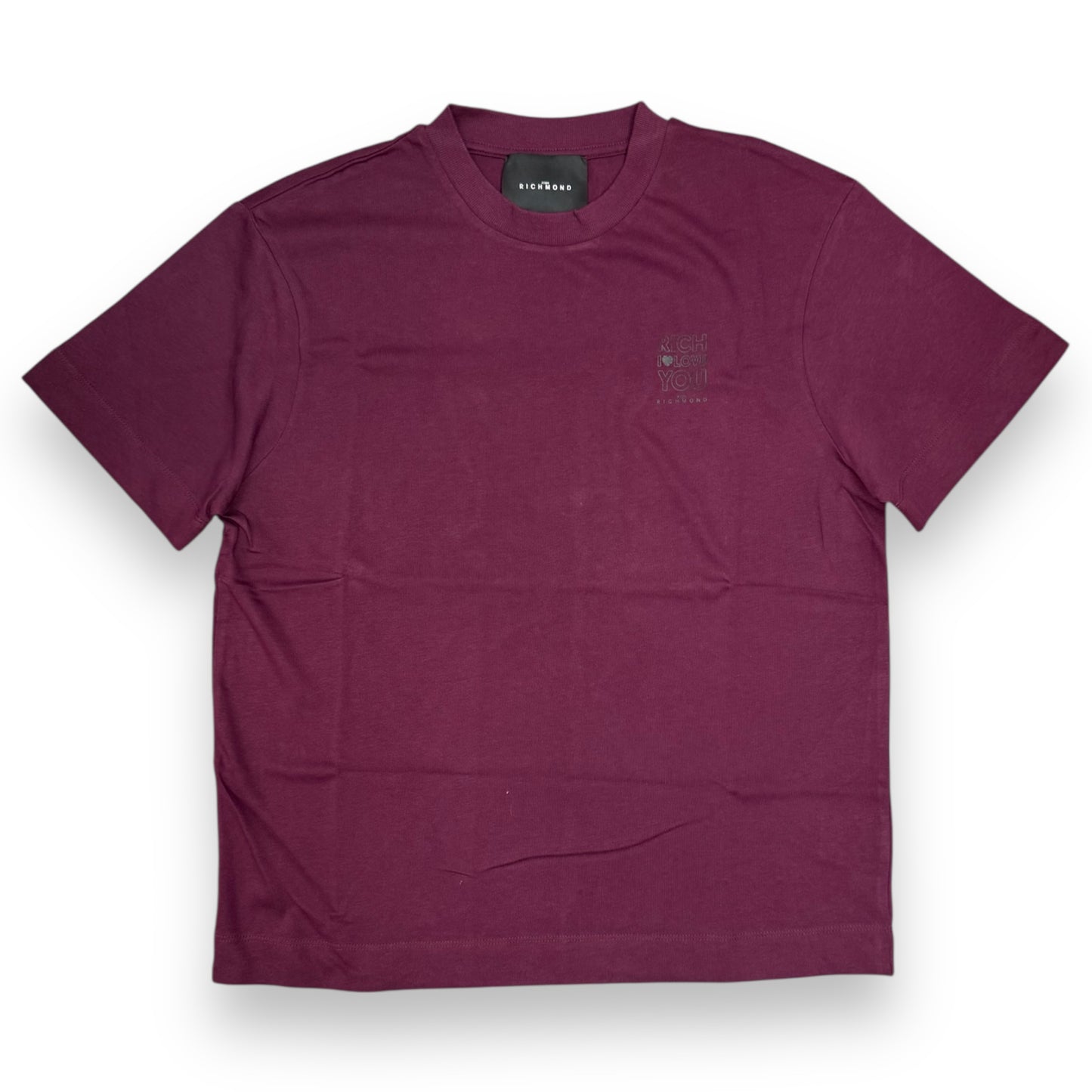 T-shirt RICHMOND Uomo, con logo lato cuore, Col.Bordeaux