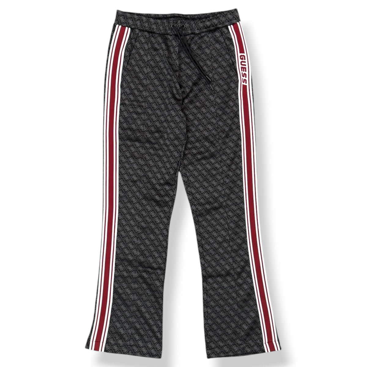 GUESS - Tuta completa Uomo, con banda laterale, logata, con pantalone a fondo largo, Col.Nero