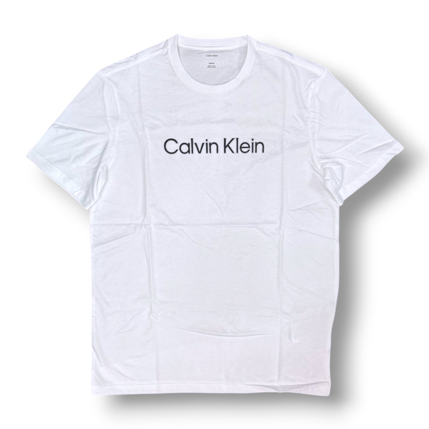 CALVIN KLEIN - T-Shirt Uomo con scritta frontale con contrasto argento, Col.Bianco