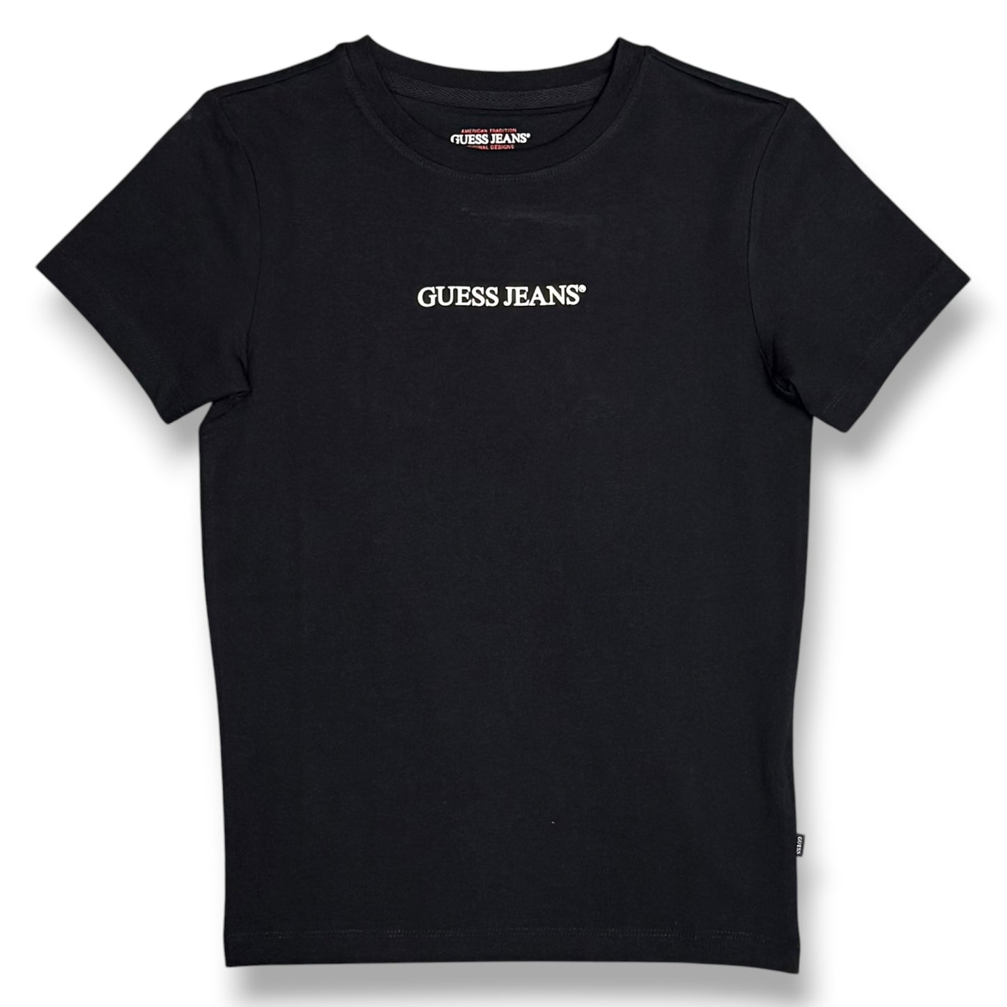 GUESS JEANS- T-shirt Donna, SlimFit, con scritta frontale, col.Nero