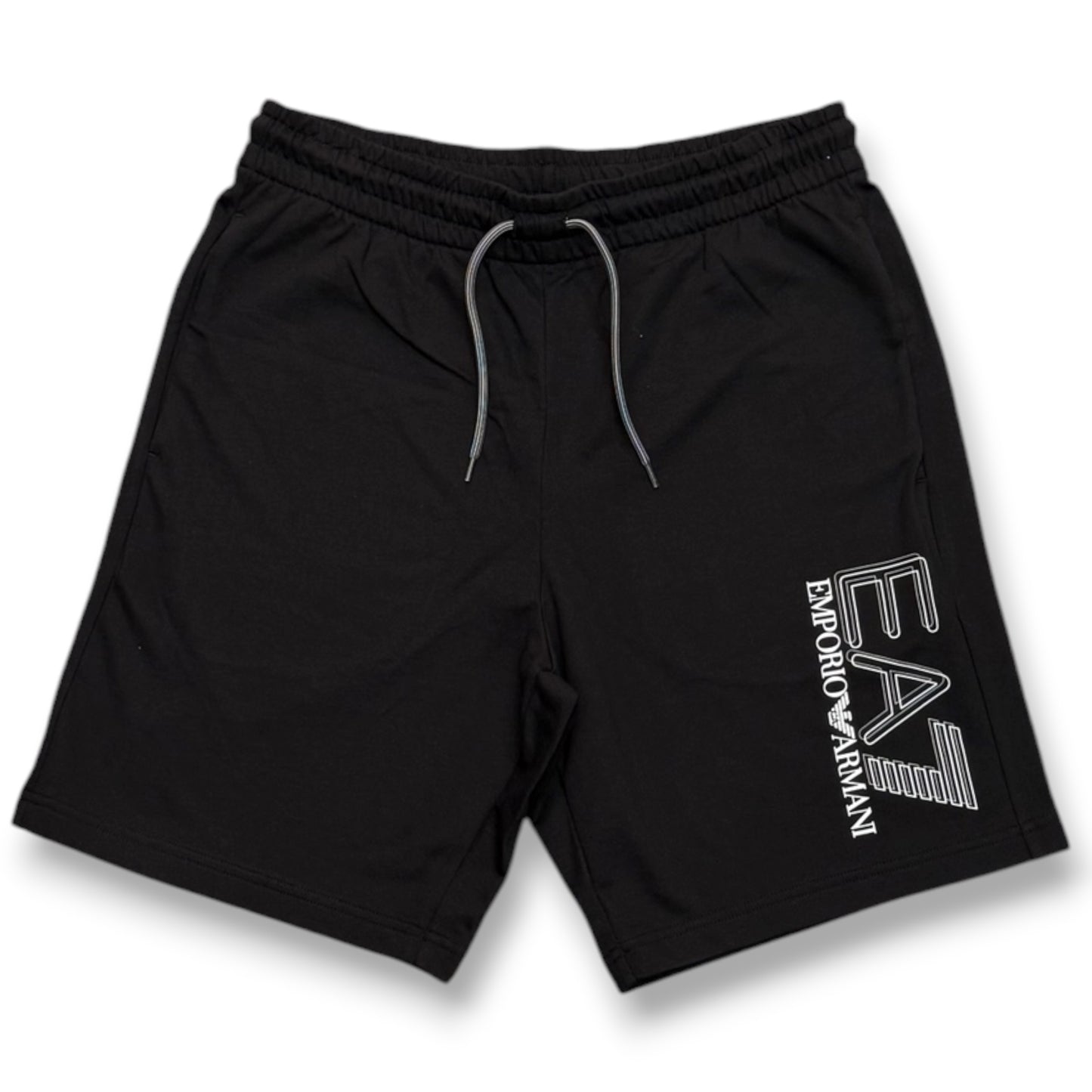 EMPORIO ARMANI-Bermuda, con logo gommato sulla gamba, col.Nero