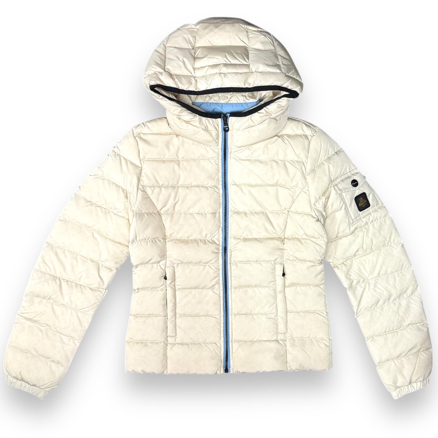 Giubbotto REFRIGIWEAR Donna, con zip a contrasto nero/celeste, col.Beige