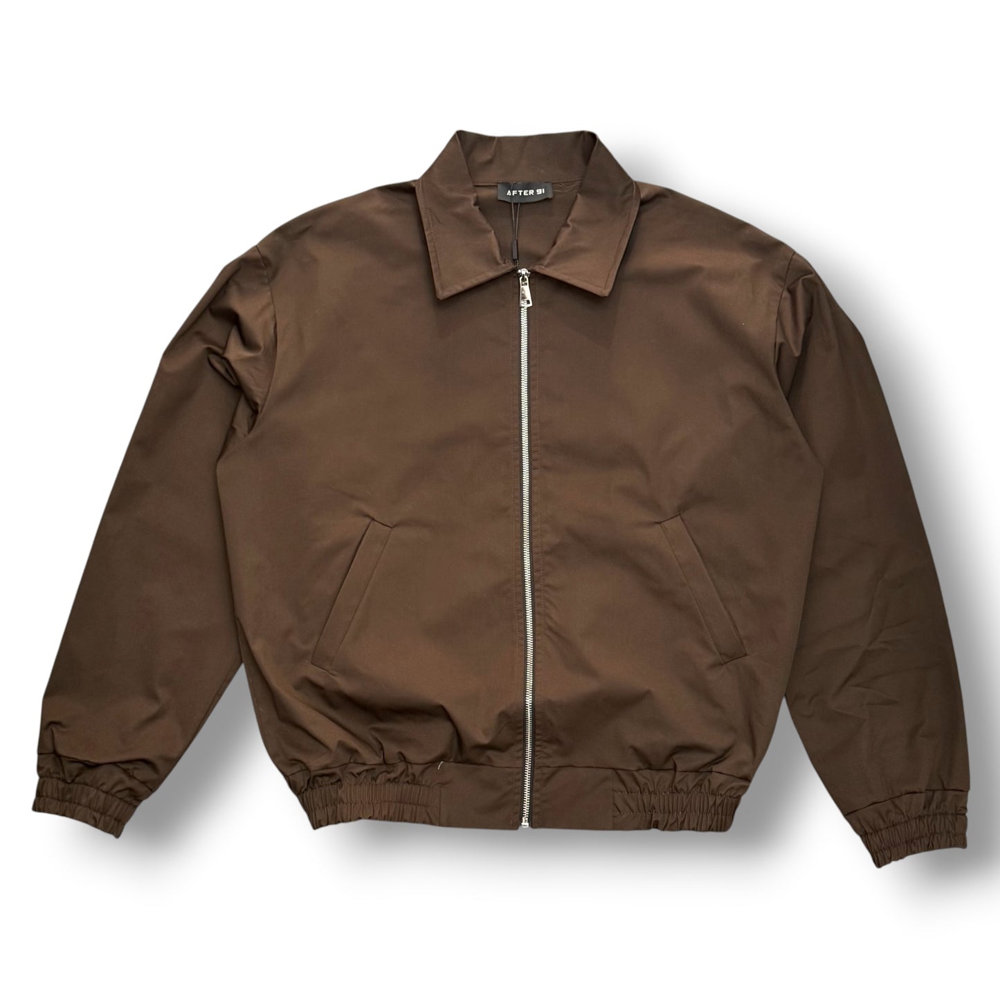 AFTER 91- Giacca/Camicia Uomo con zip, Boxy Fit ,Col.Marrone