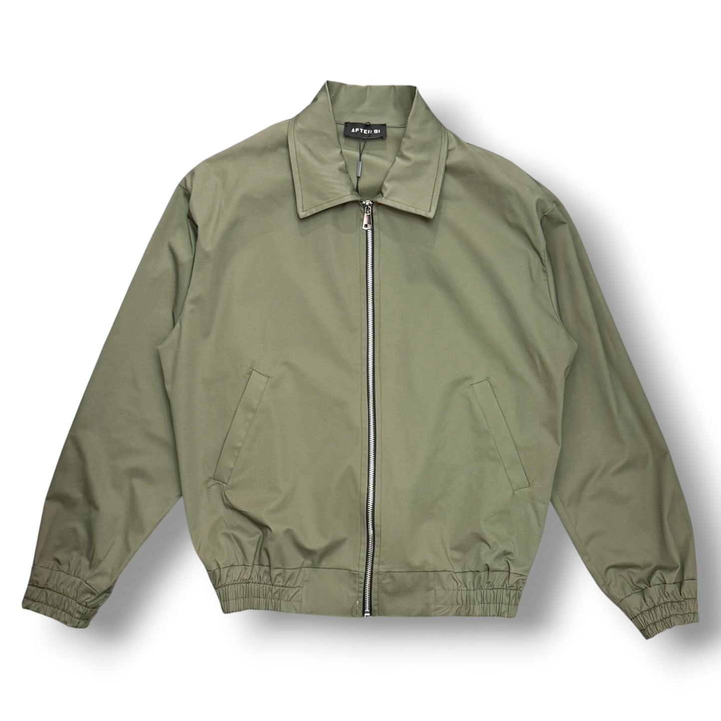 AFTER 91- Giacca/Camicia Uomo con zip, Boxy Fit ,Col.Verde