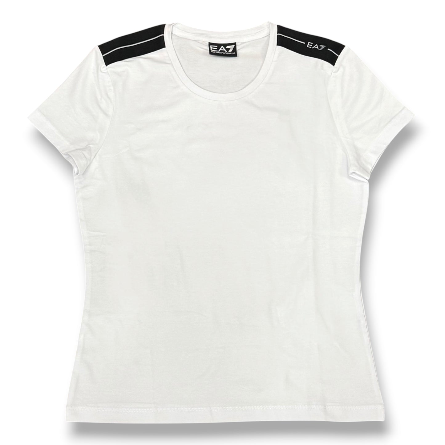 EMPORIO ARMANI- T-shirt Donna, con logo sulle spalle, Col.Bianco