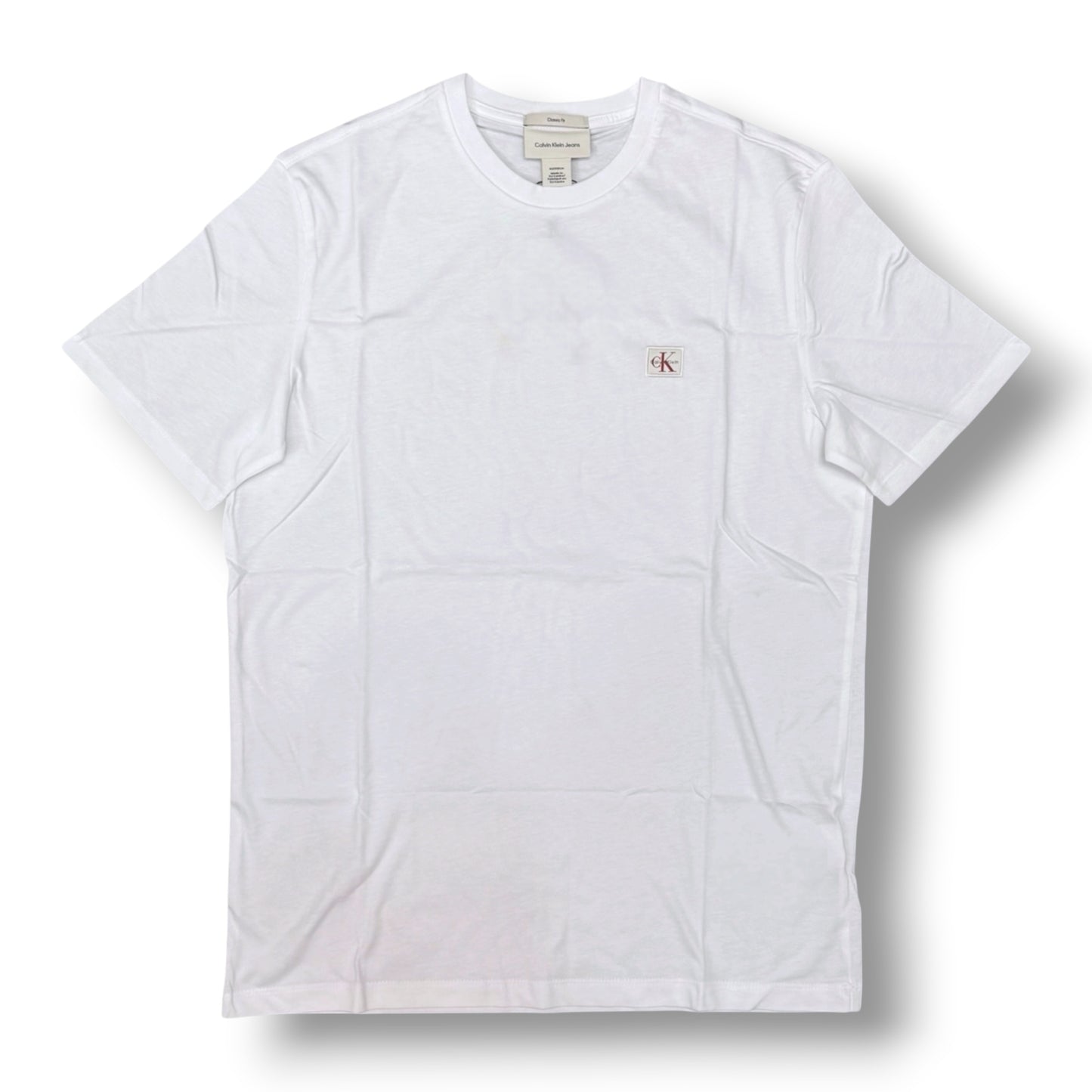 CALVIN KLEIN - T-Shirt Uomo con logo quadrato lato cuore, Col.Bianco