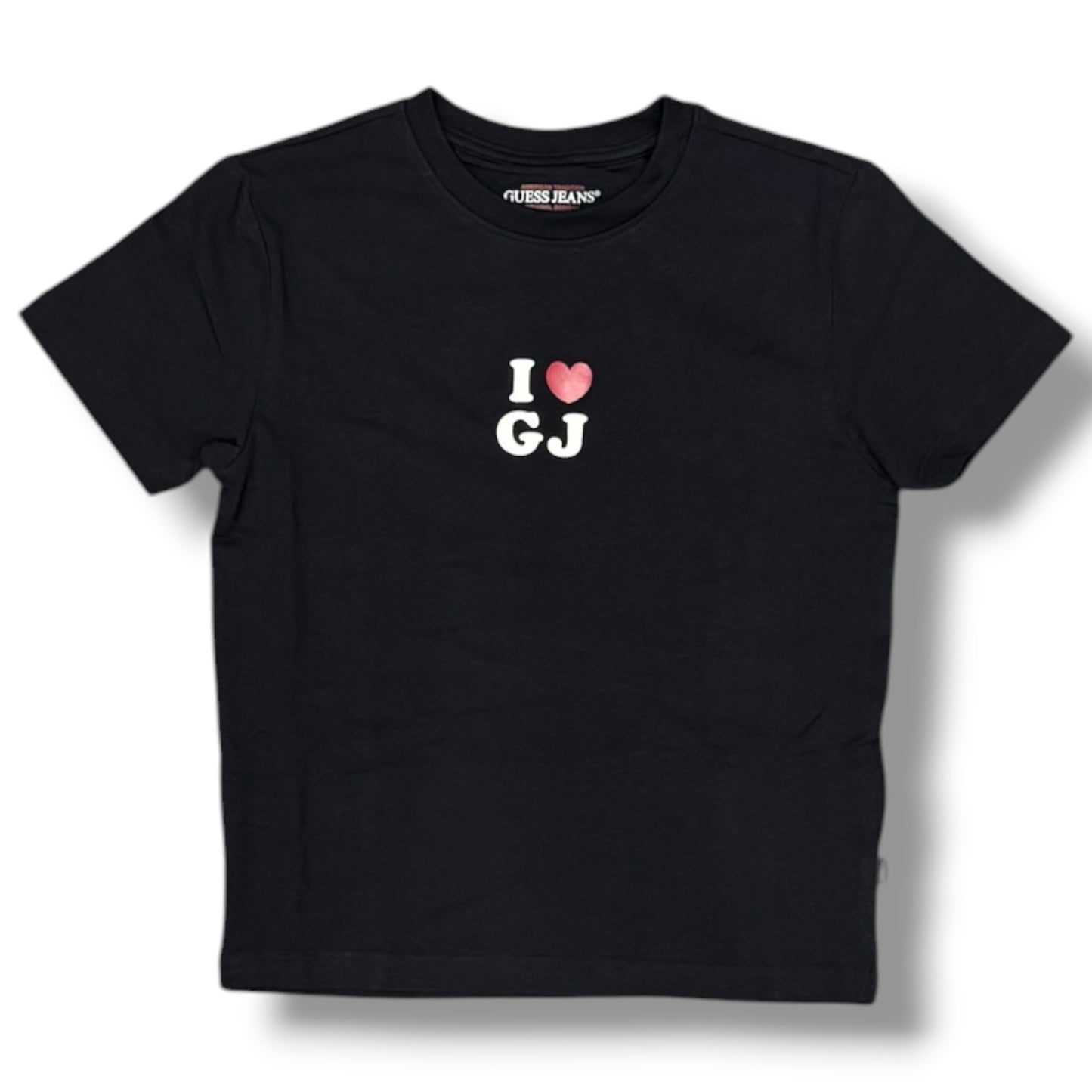 GUESS JEANS- T-shirt Donna, SlimFit, con stampa frontale, col.Nero