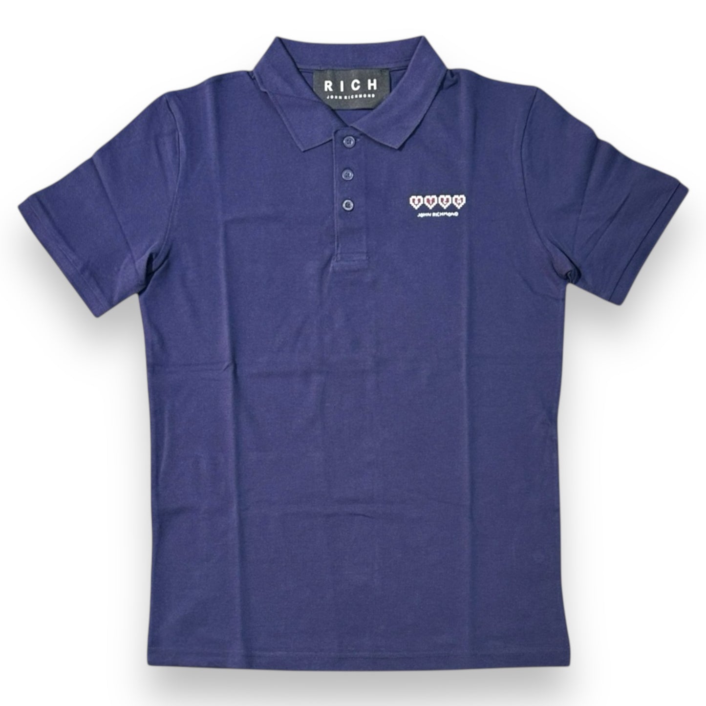 Polo RICHMOND Uomo,con stampa cuori ,Col.Blu