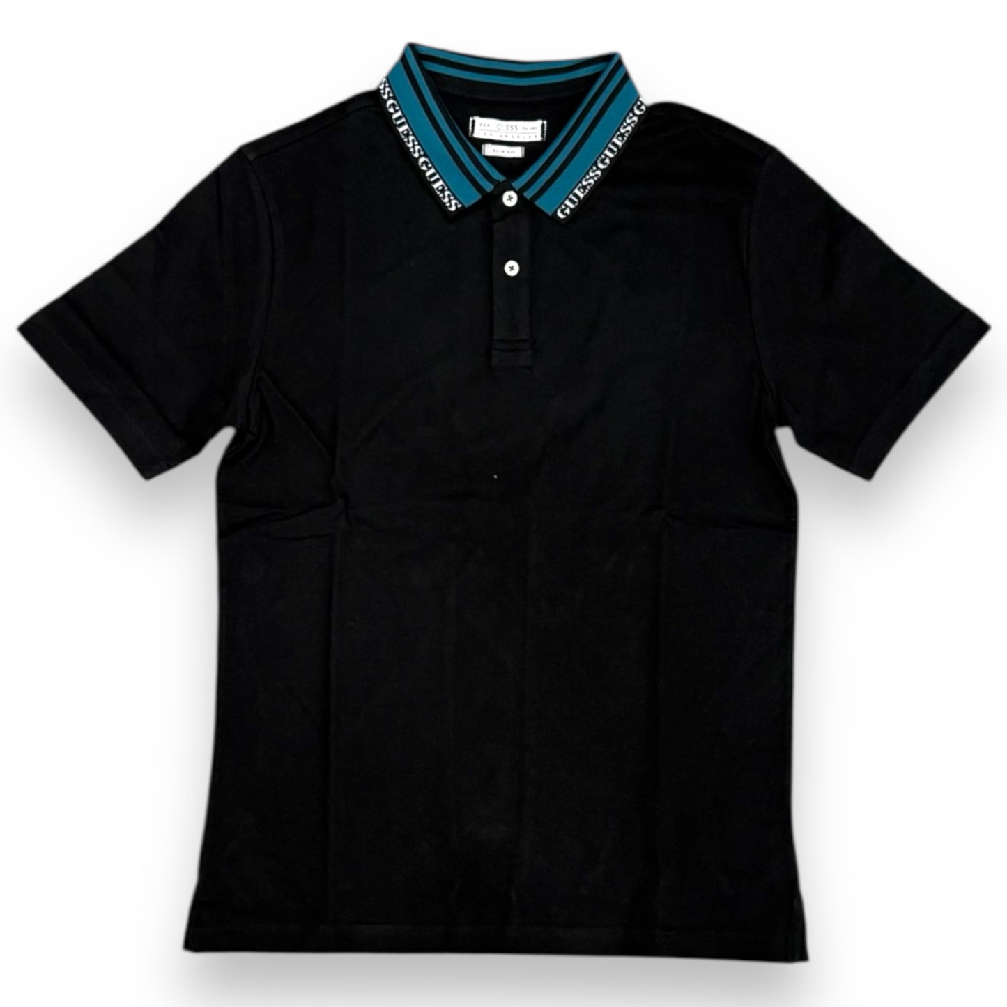 Polo GUESS con logatura sul collo col.Nero