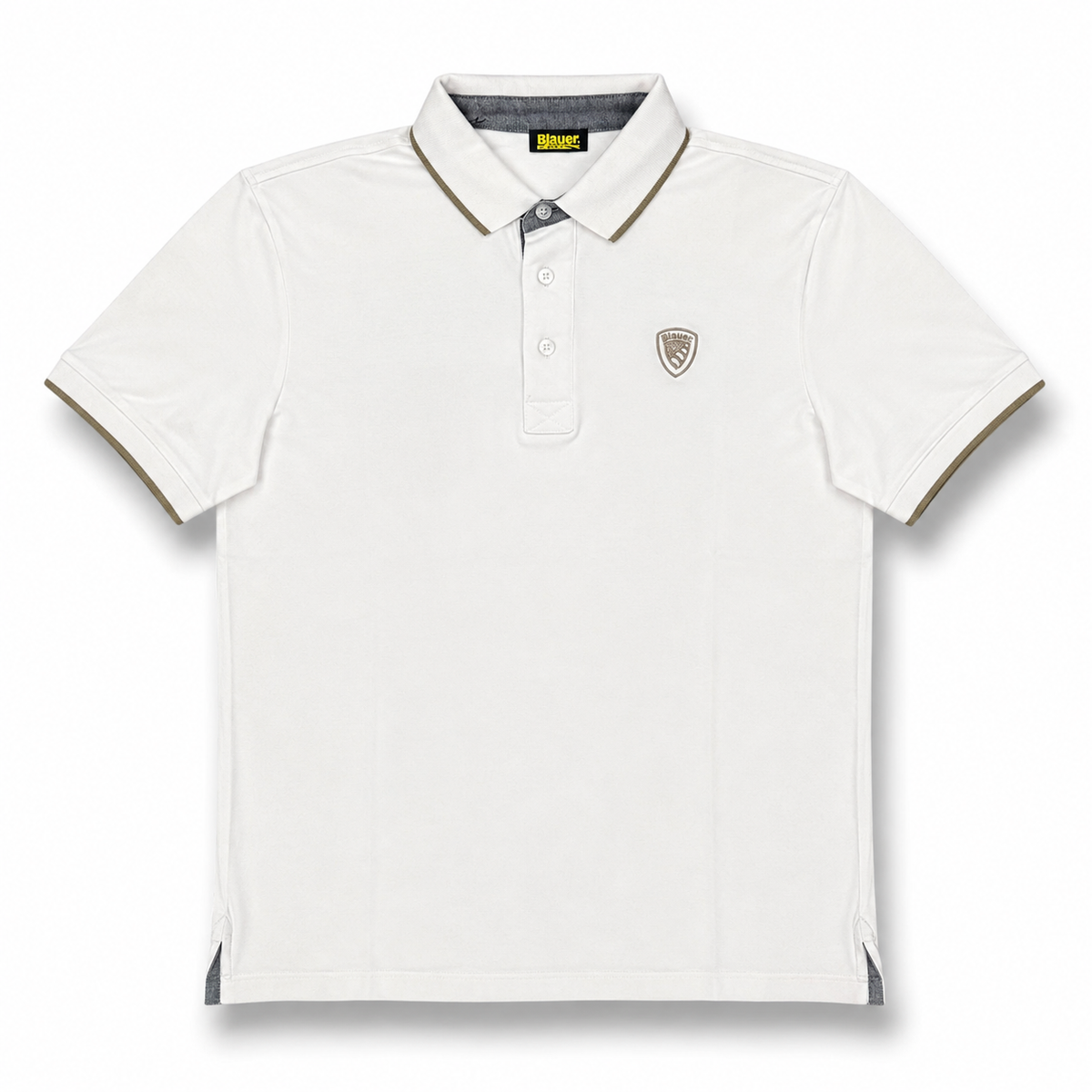 BLAUER- Polo Uomo, Regular Fit, mod.Damon, Col.Bianco