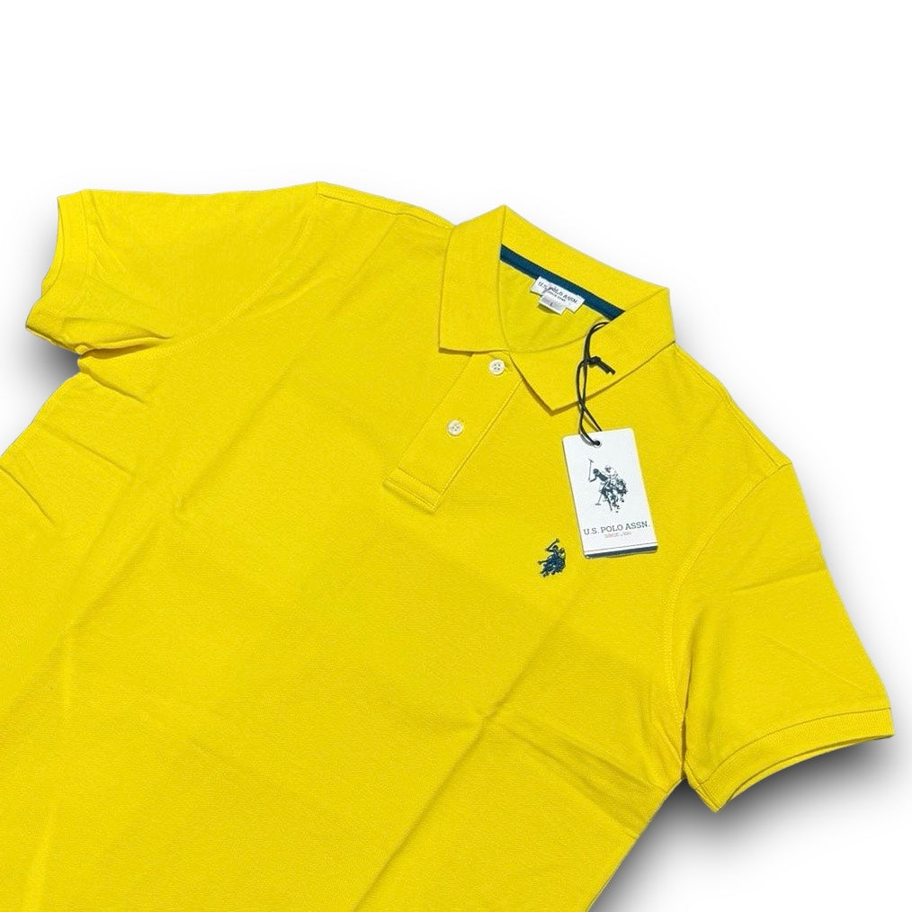 Polo U.S.POLO ASSN. since 1890 Uomo in piquet, RegulrFit, mod.Basic, col.Giallo