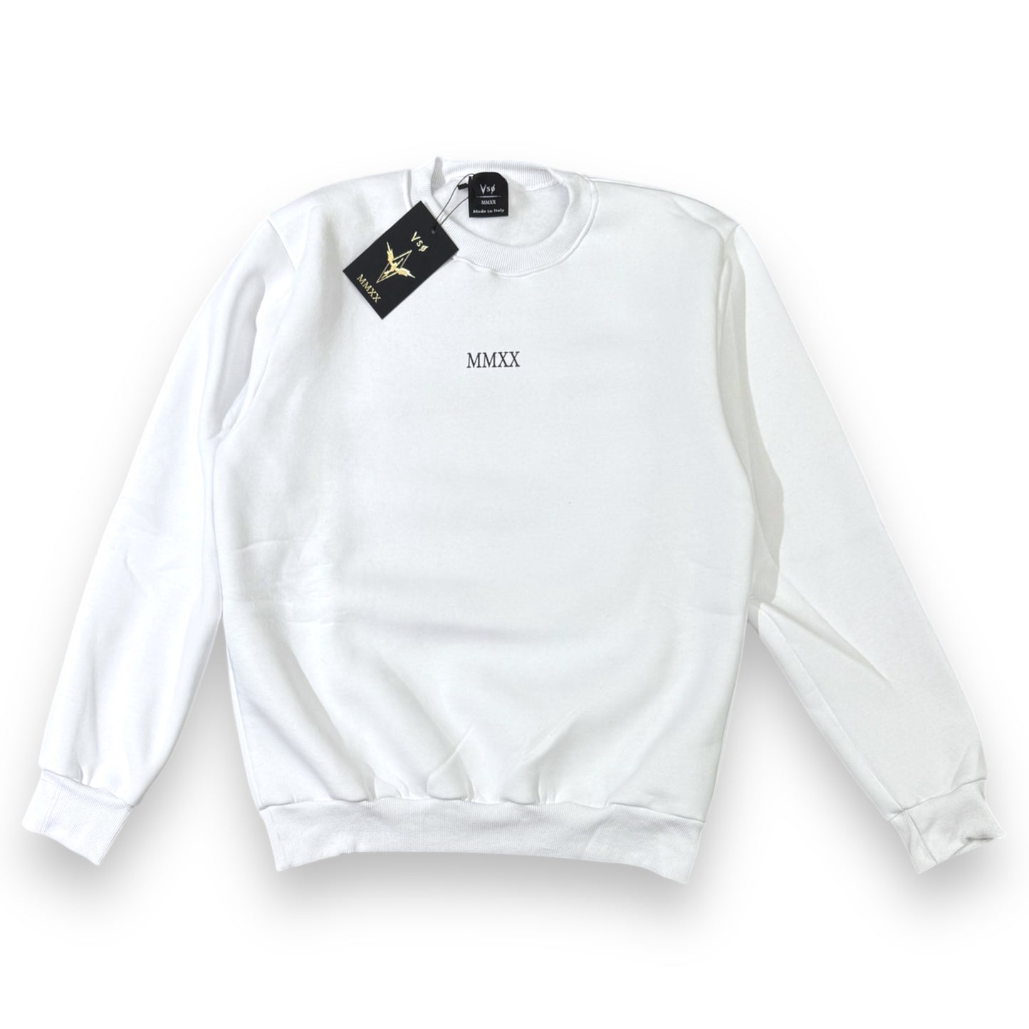 Felpa VSNOZERO Uomo girocollo con stampa frontale, tex.felpato, col.Bianco