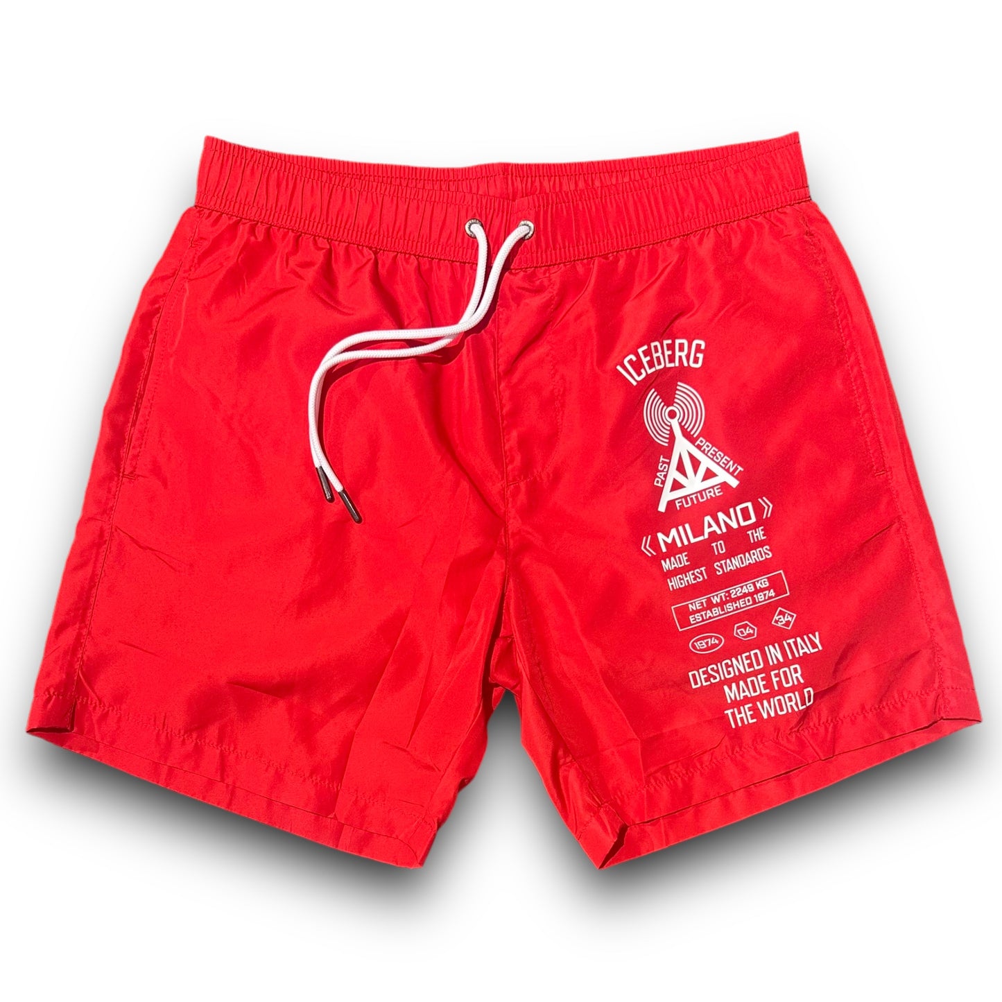 Costume Uomo ICEBERG BEACHWEAR con stampa, veste piccolo (si consiglia una tg. in piú), col.Rosso