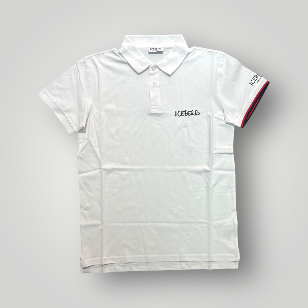 Polo ICEBERG, logo lato cuore N.Basic, RegularFit, Col.Bianco