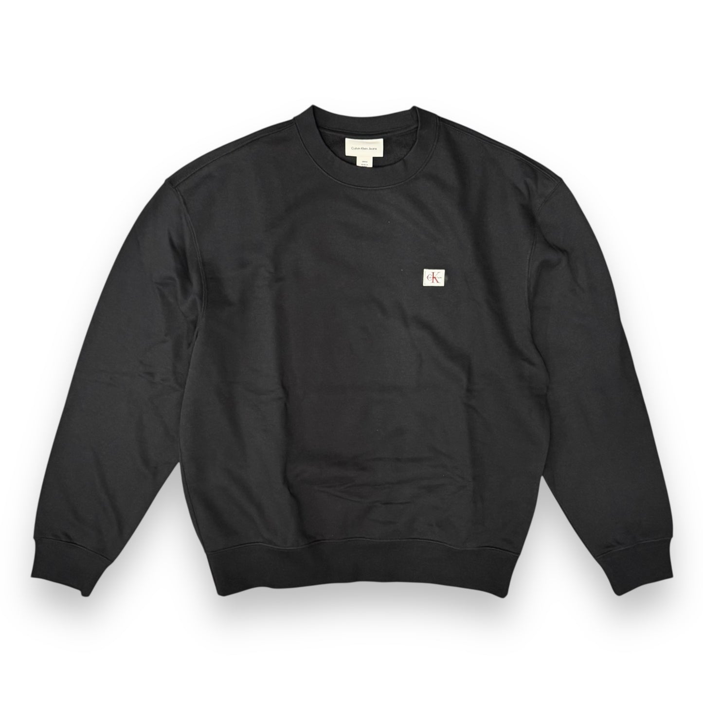 Felpa CALVIN KLEIN Uomo girocollo, tex. garzato, col.Nero (targhetta lato cuore CK Calvin Klein),(Oversize)