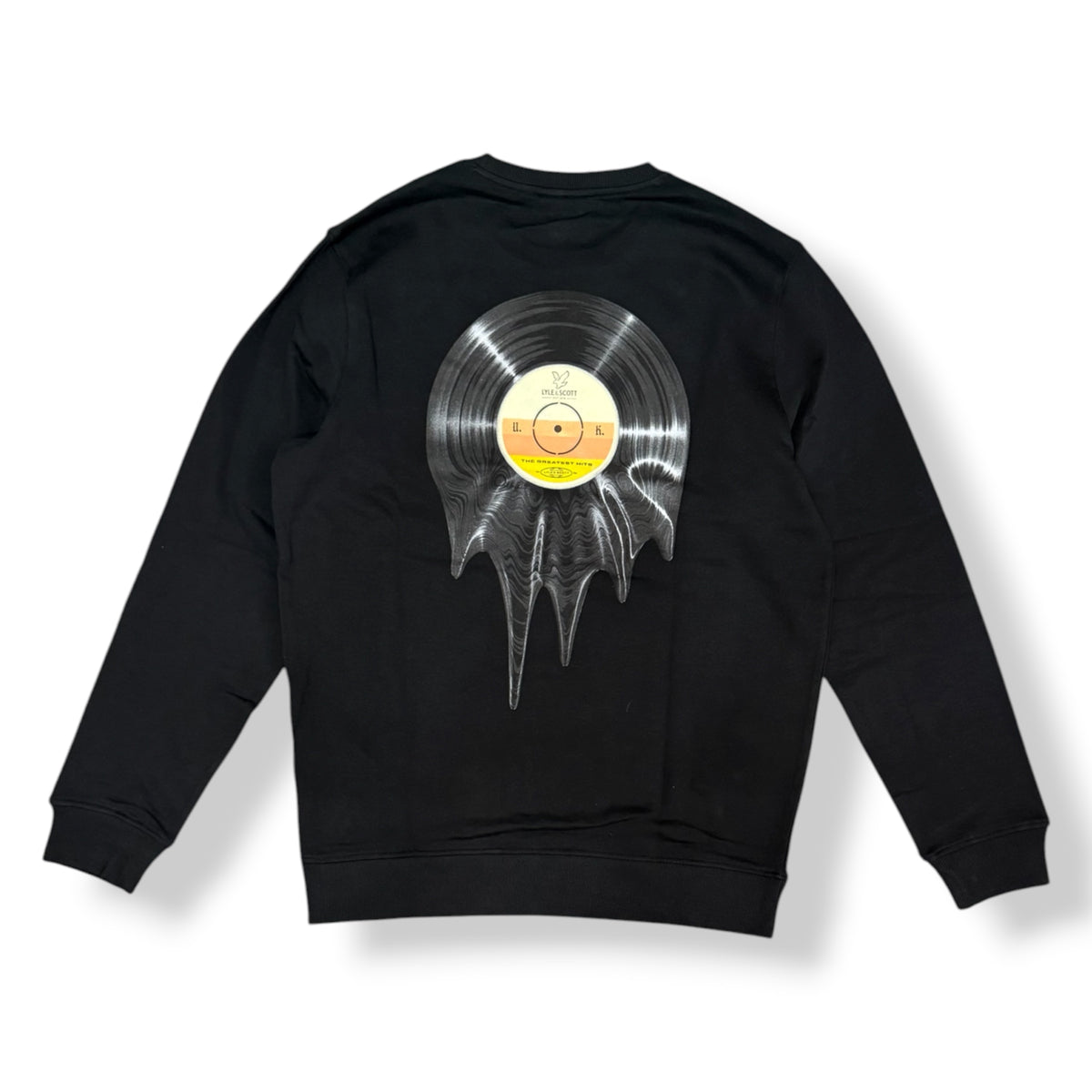 LYLE & SCOTT- Felpa Uomo girocollo, tex.cotone garzato, con stampa schienale, Col.Nero