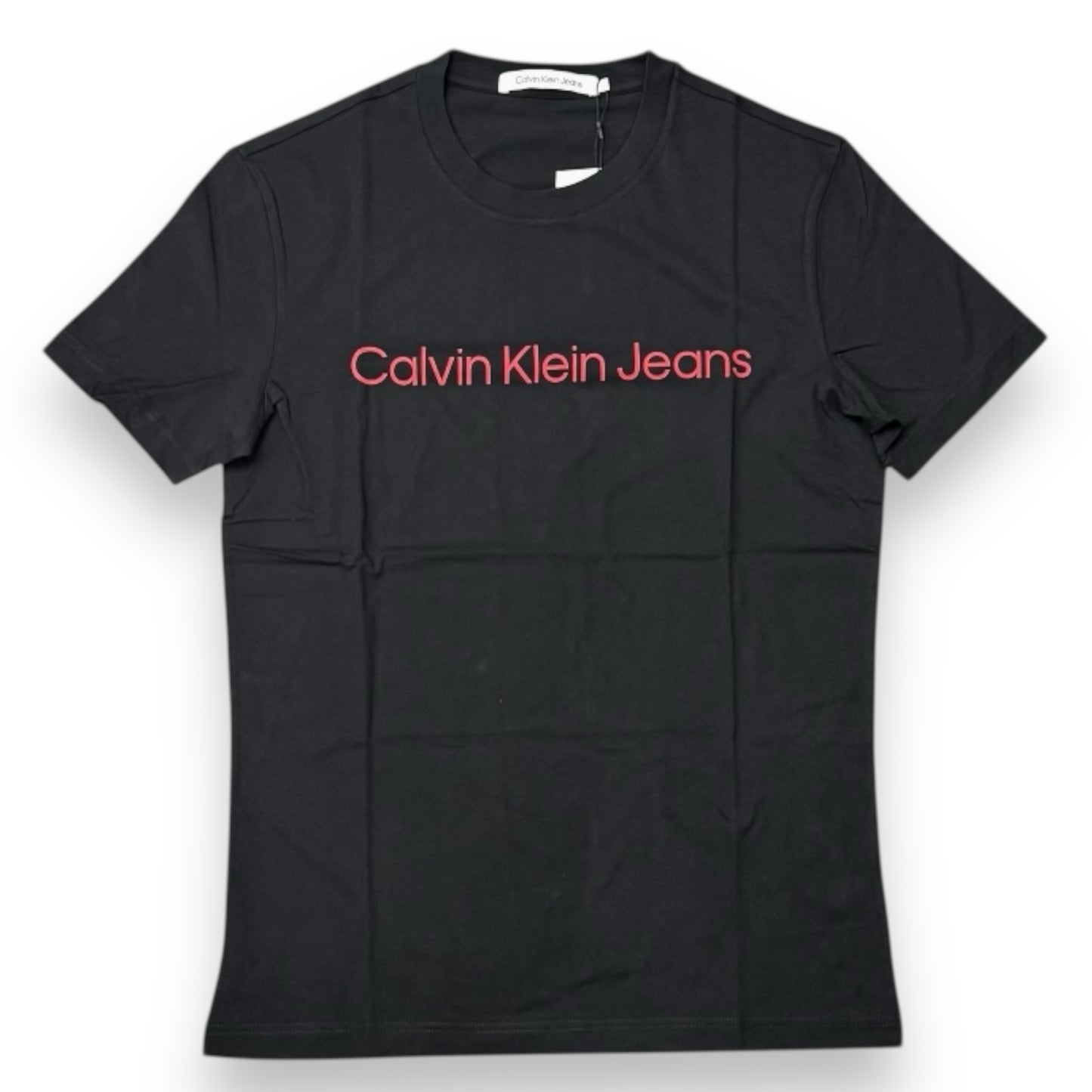 T-shirt CALVIN KLEIN, con scritta centrale, Col.Nero/Rosso