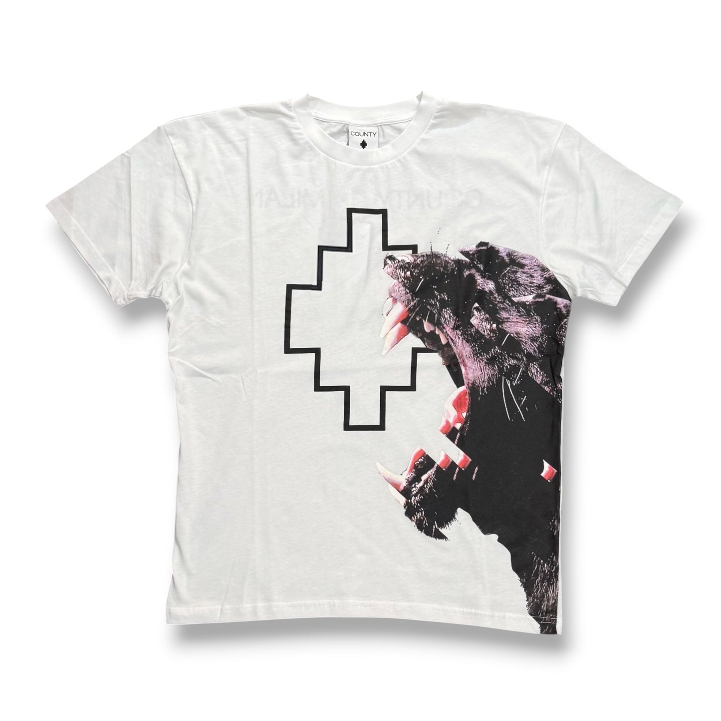COUNTY OF MILAN- T-Shirt Uomo con stampa frontale, Col.Bianco