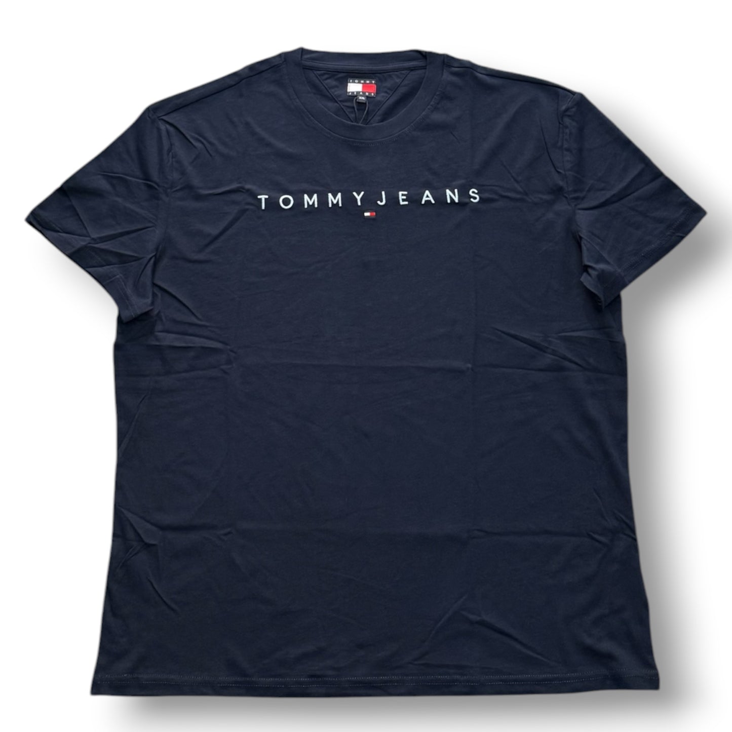 TOMMY JEANS - T-Shirt Uomo con scritta frontale, Col.Blu