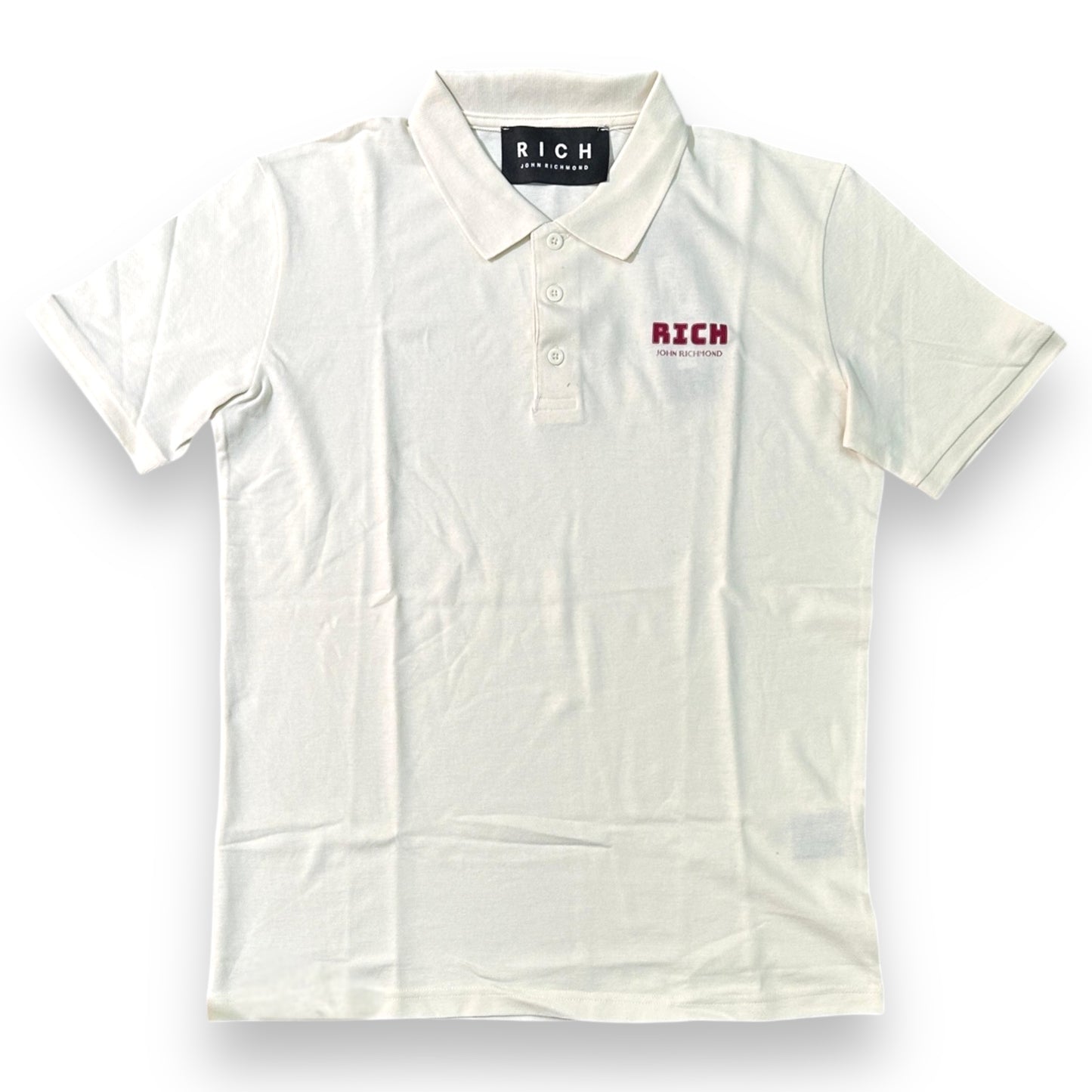 Polo RICHMOND Uomo,con logo lato cuore "RICH",Col. Panna