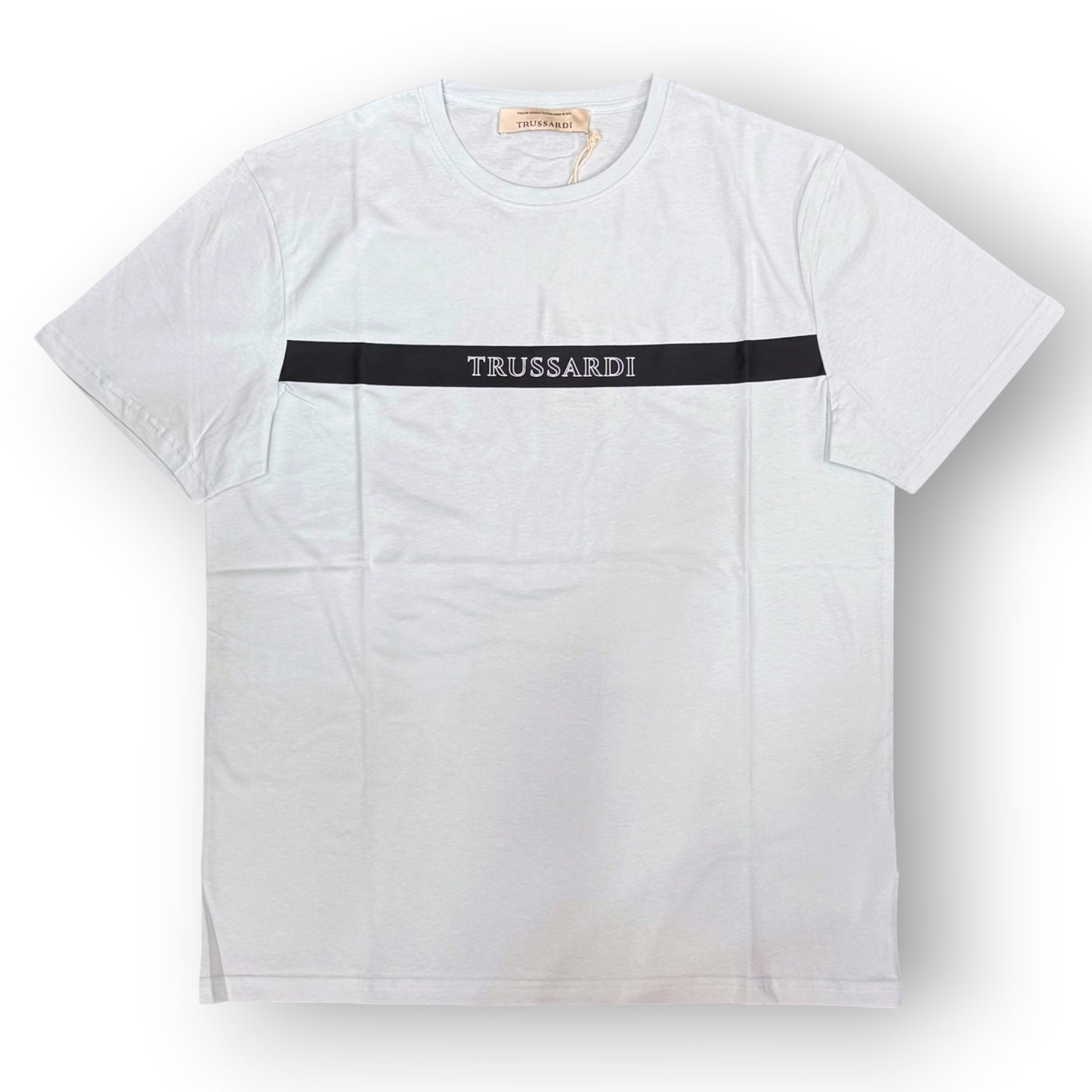 TRUSSARDI - T-Shirt Uomo con scritta frontale 3D, Col.Azzurro