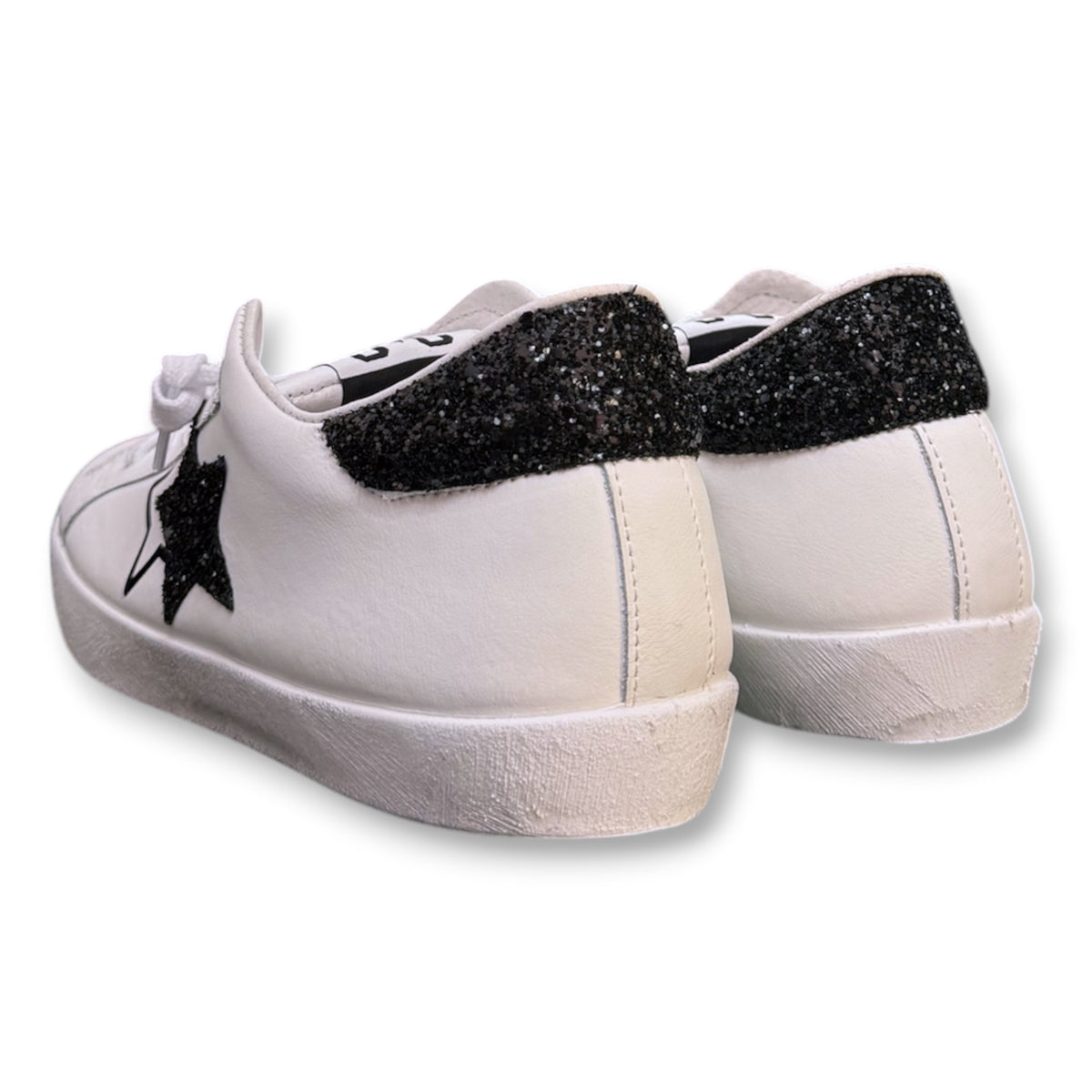 2 - STAR, Scarpa Donna, con paillettes, Col.Bianco/Nera