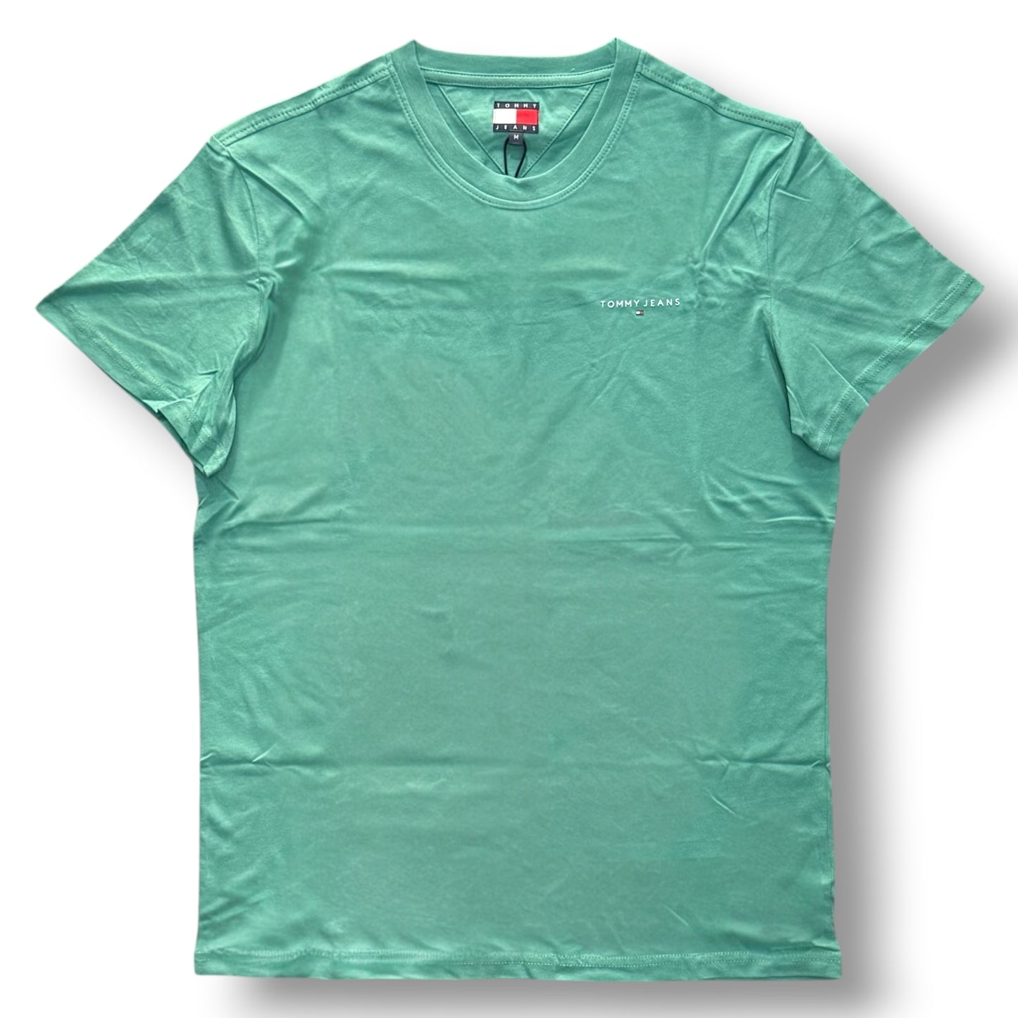 TOMMY JEANS - T-Shirt Uomo con logo lato cuore, Col.Verde