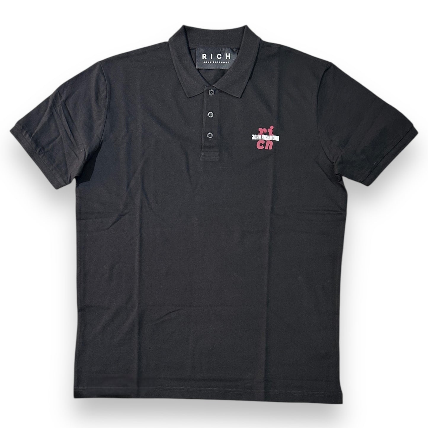 Polo RICHMOND Uomo,con logo lato cuore "JOHN RICHMOND", Col.Nero