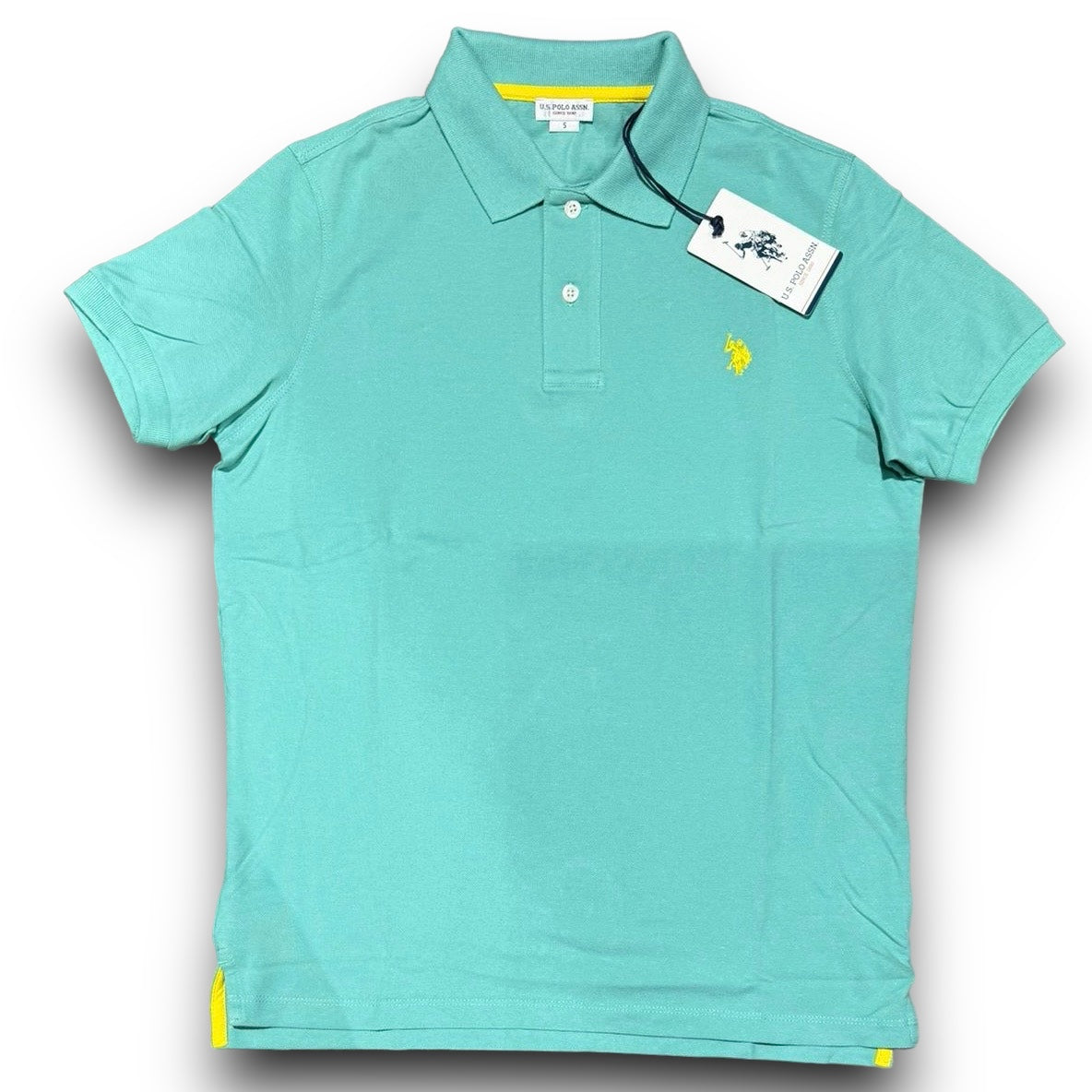 Polo U.S.POLO ASSN. since 1890 Uomo in piquet, RegulrFit, mod.Basic, col.VerdeTiffany