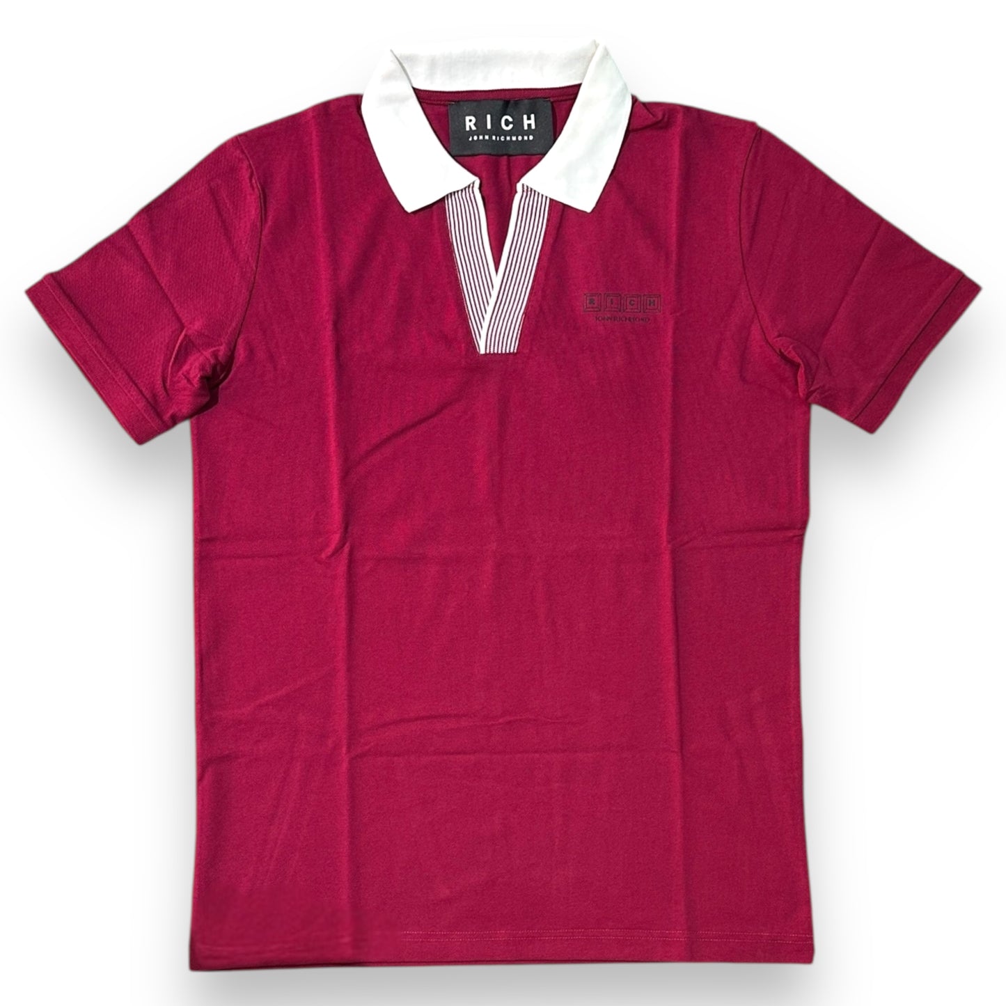 Polo RICHMOND Uomo,con scollo a V senza bottoni, Col.Magenta