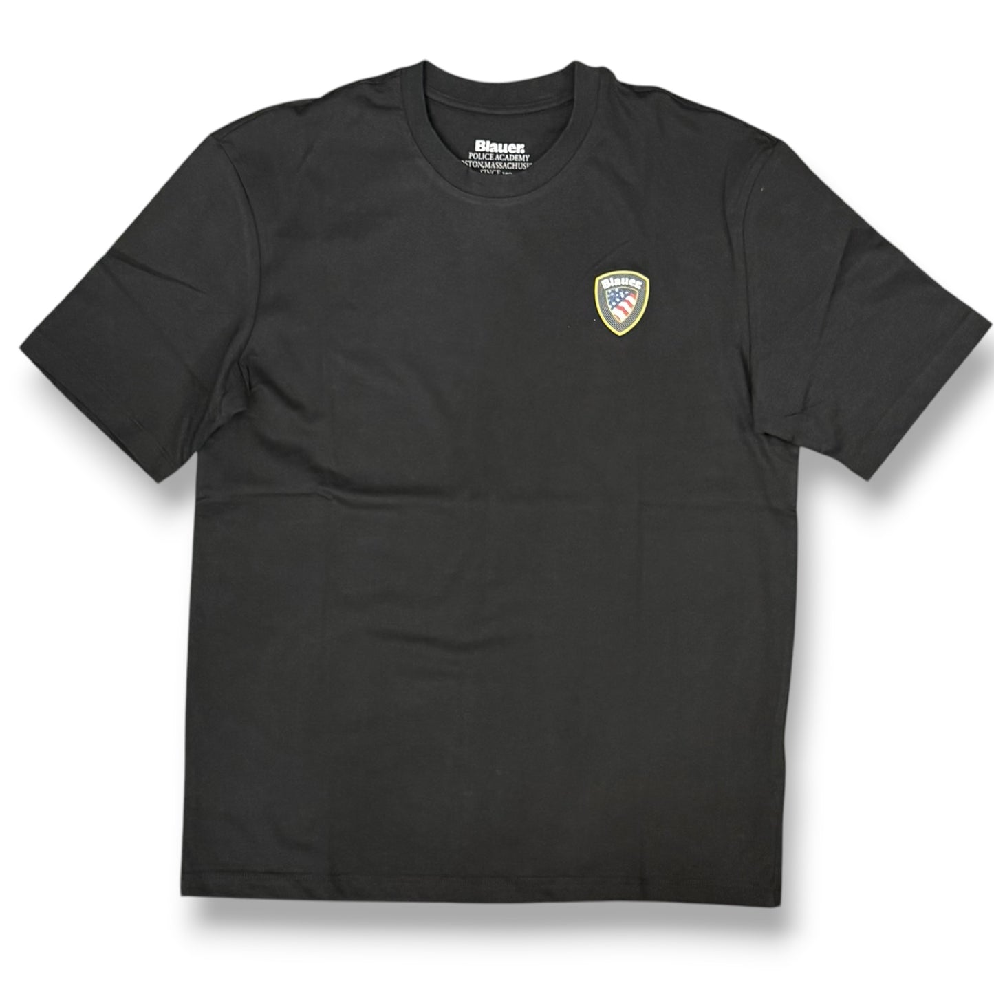 BLAUER- T-shirt, RegularFit, con logo gommato 3D lato cuore, mod.Faxon, col.Nero