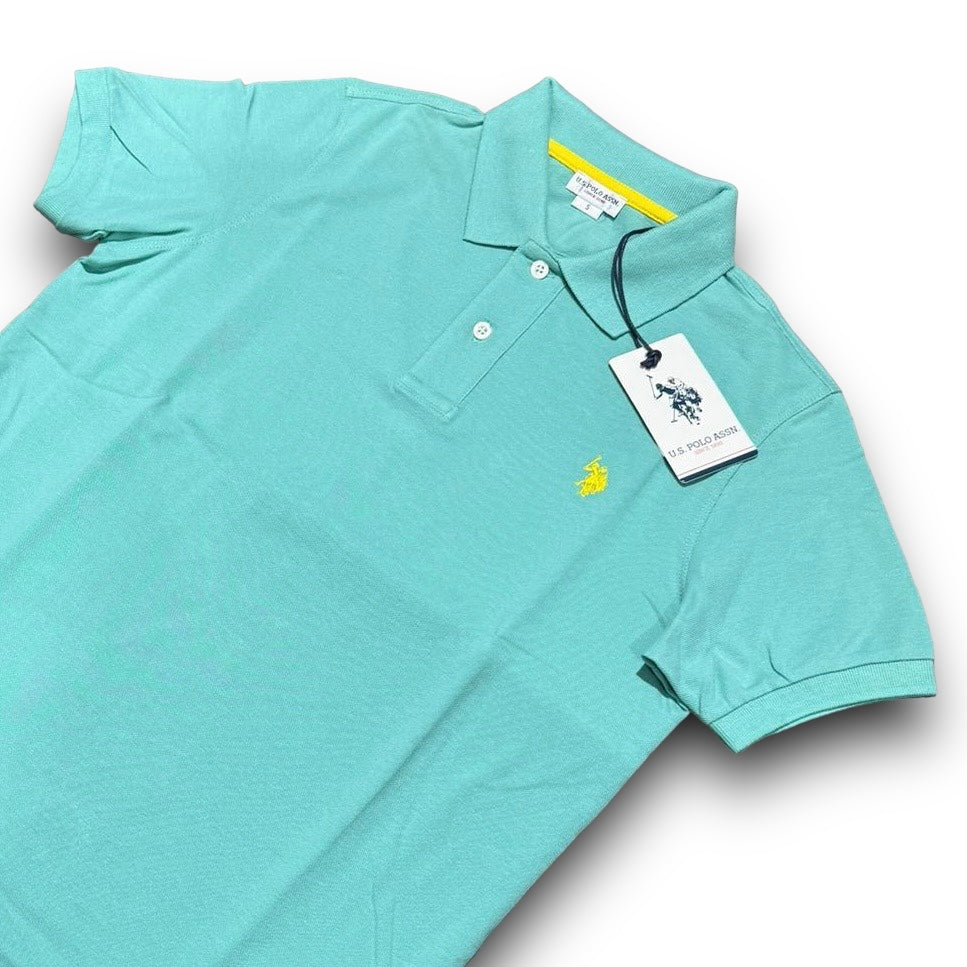 Polo U.S.POLO ASSN. since 1890 Uomo in piquet, RegulrFit, mod.Basic, col.VerdeTiffany