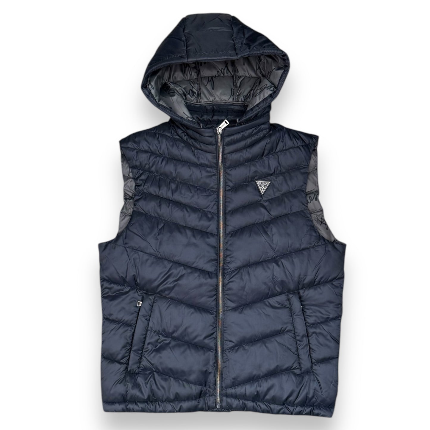 Smanicato GUESS Uomo con cappuccio sganciabile con legatura interna, Col.Blu