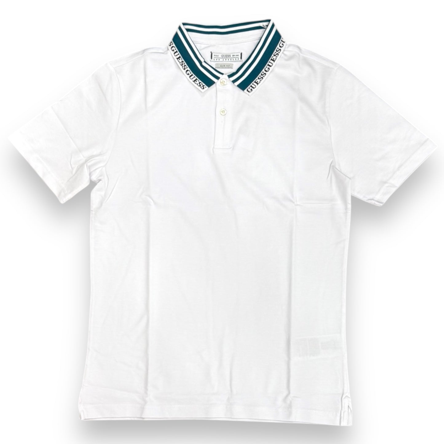Polo GUESS con logatura sul collo col.Bianco