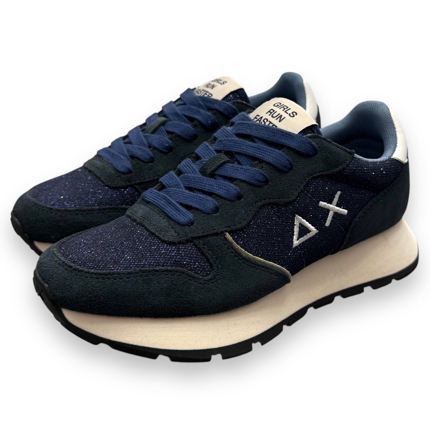 Scarpe SUN68 Donna, mod.Ally Glitter Textile, col.Navy Blue