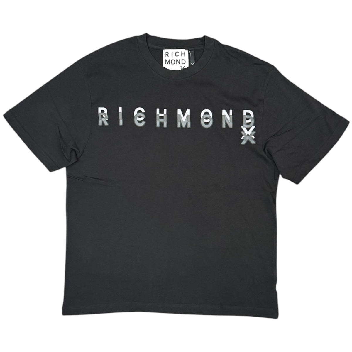 RICHMOND - T-SHIRT UOMO, con scritta 3D frontale, Col.Nero