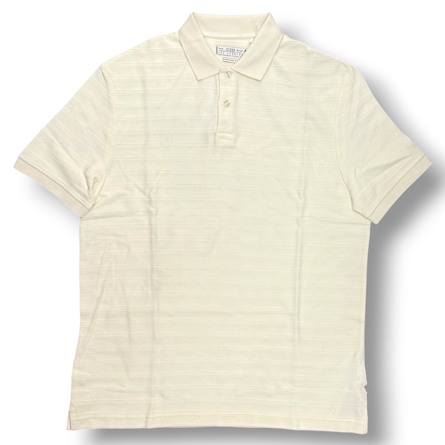 GUESS- Polo Uomo, in filo, Regular Fit, Col.Panna