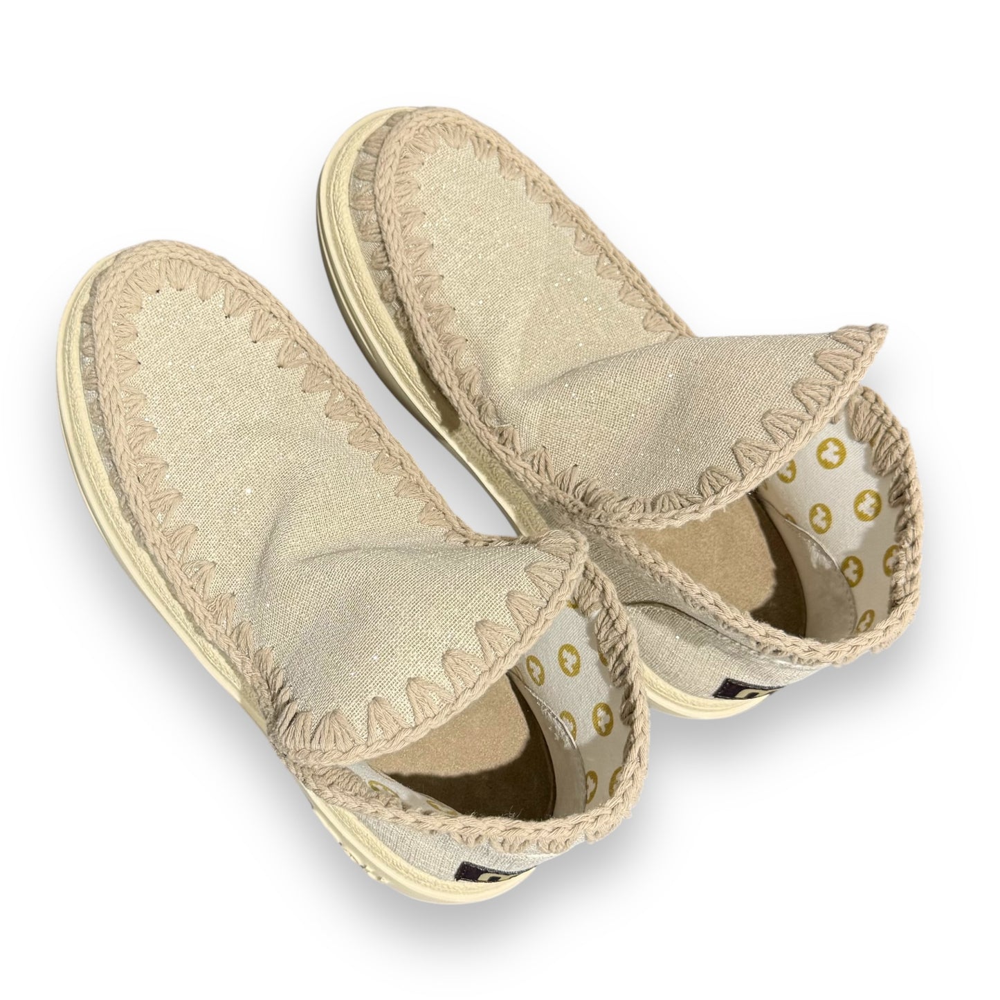 Scarpe stivaletto MOU Donna in tela brillantinata, col.Beige